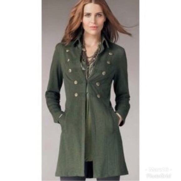 Cabi military double gold button tunic length‎ cardigan jacket size small - Picture 1 of 5